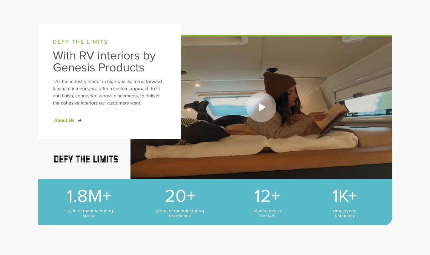 Intro story with video and manufacturing stats